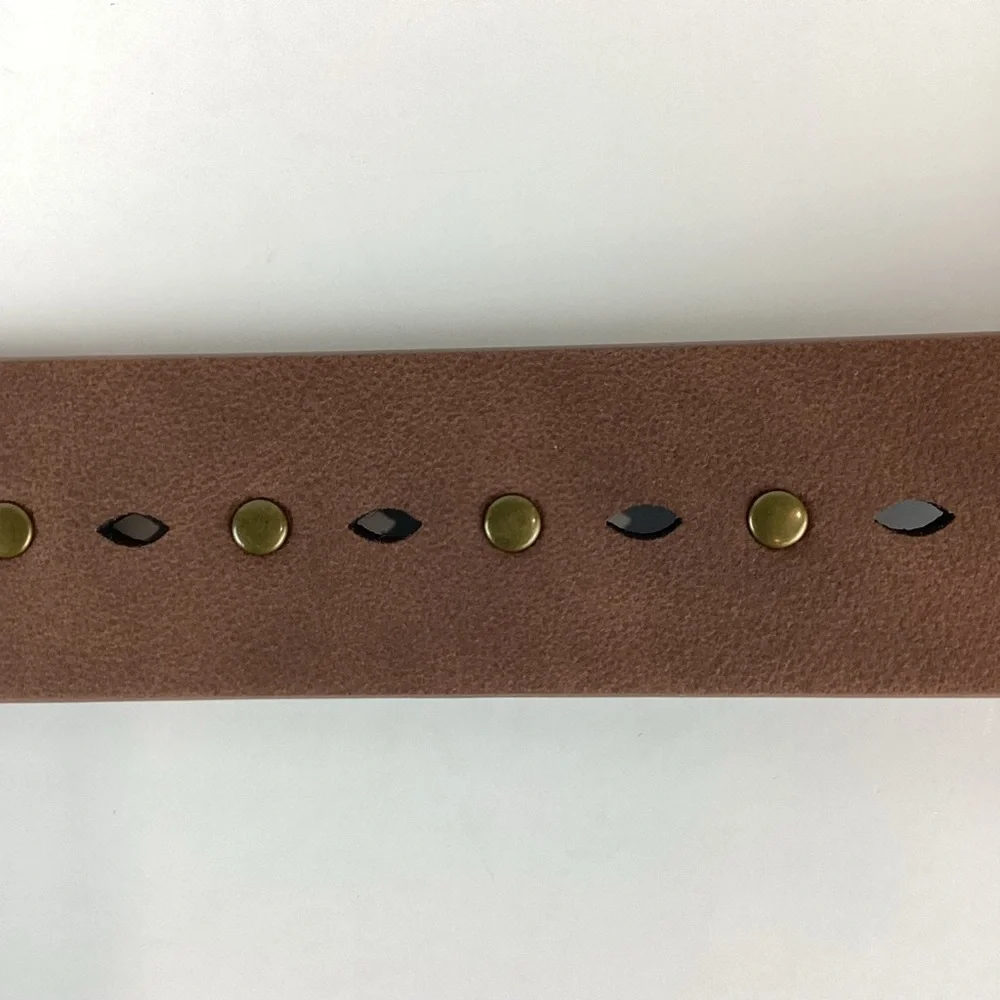 FRYE AND CO. Brown and Gold Belt with Classic Buckle | L